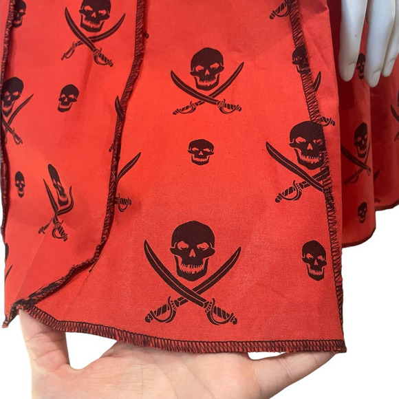 Shrine Vintage Cocktail Dress Orange Pirates Print Size M - Picture 10 of 16